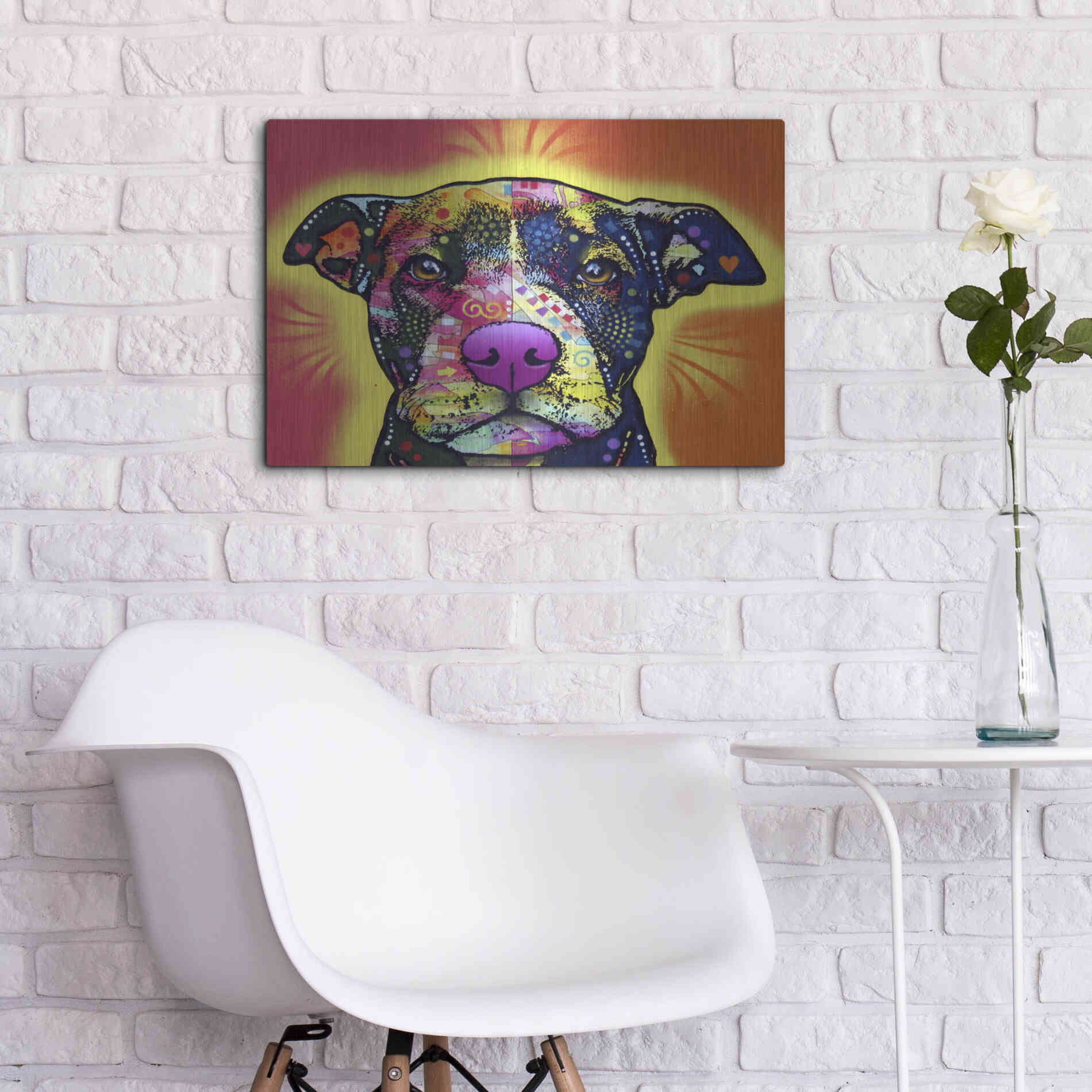 Luxe Metal Art 'Love A Bull' by Dean Russo, Metal Wall Art,24x16