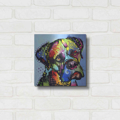 Luxe Metal Art 'Mastiff Warrior' by Dean Russo, Metal Wall Art,12x12