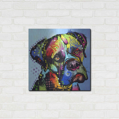 Luxe Metal Art 'Mastiff Warrior' by Dean Russo, Metal Wall Art,24x24