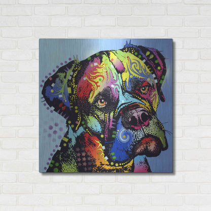 Luxe Metal Art 'Mastiff Warrior' by Dean Russo, Metal Wall Art,36x36