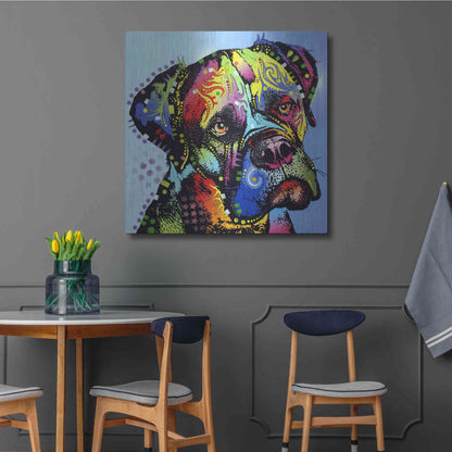 Luxe Metal Art 'Mastiff Warrior' by Dean Russo, Metal Wall Art,36x36