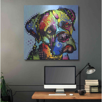 Luxe Metal Art 'Mastiff Warrior' by Dean Russo, Metal Wall Art,36x36