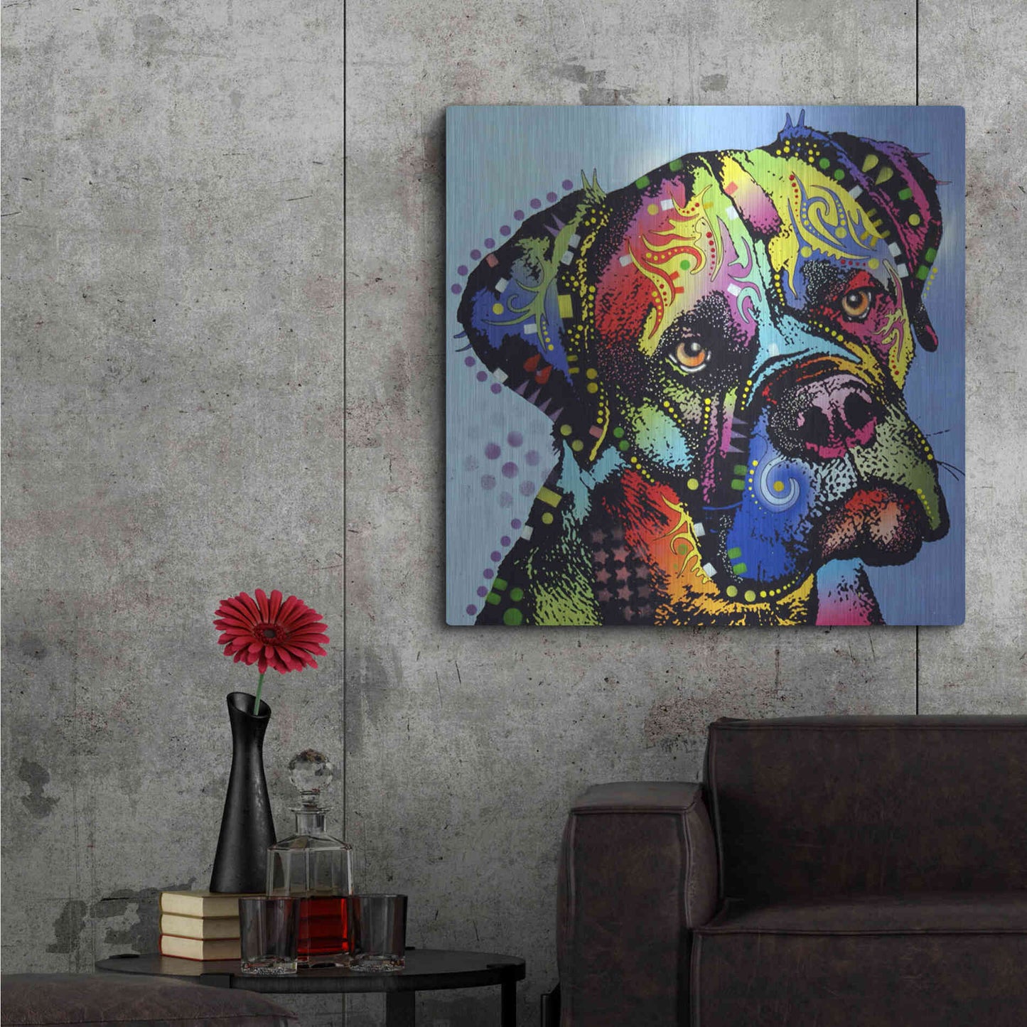 Luxe Metal Art 'Mastiff Warrior' by Dean Russo, Metal Wall Art,36x36