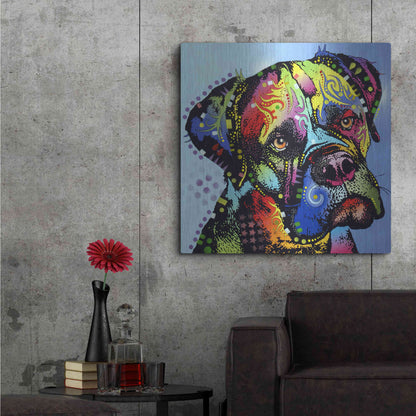 Luxe Metal Art 'Mastiff Warrior' by Dean Russo, Metal Wall Art,36x36