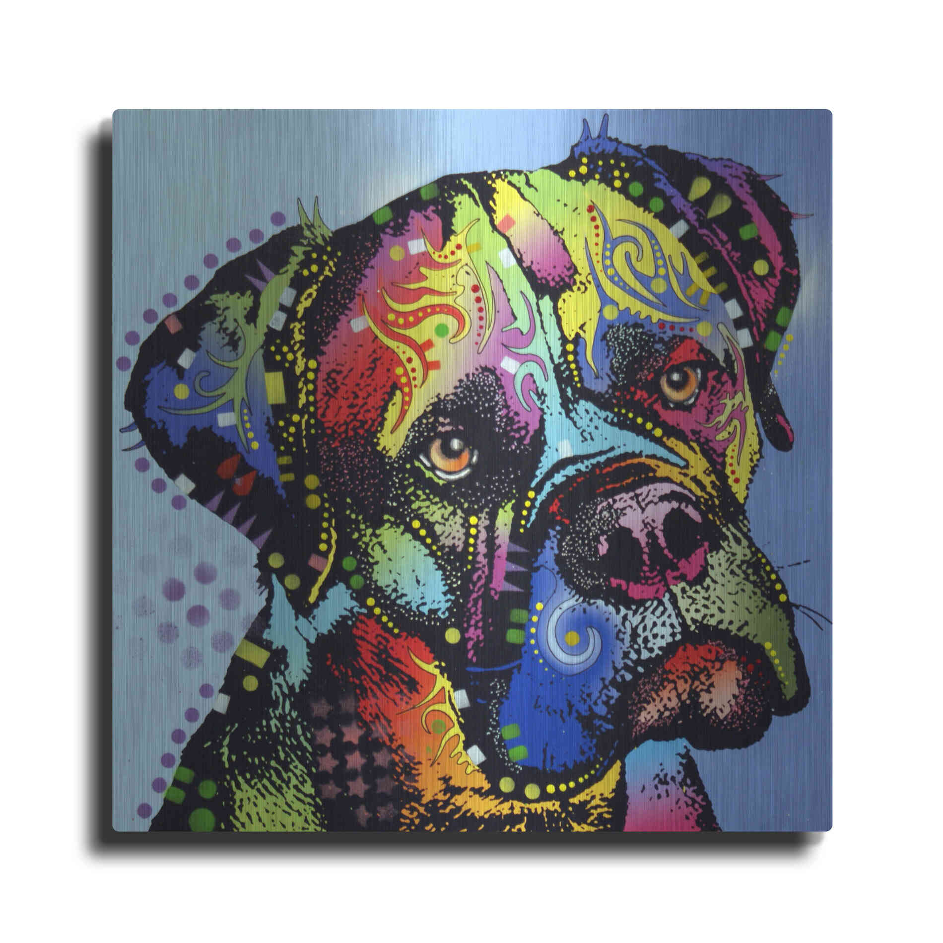 Luxe Metal Art 'Mastiff Warrior' by Dean Russo, Metal Wall Art