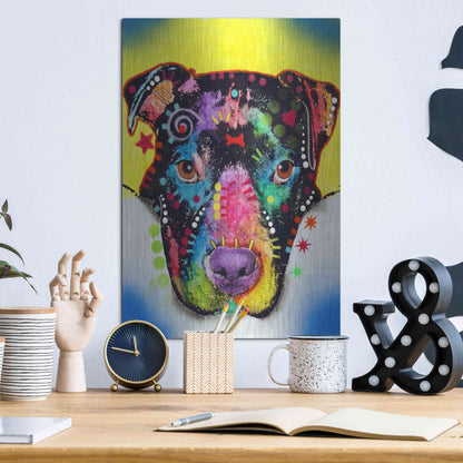 Luxe Metal Art 'Otter Pitbull' by Dean Russo, Metal Wall Art,12x16