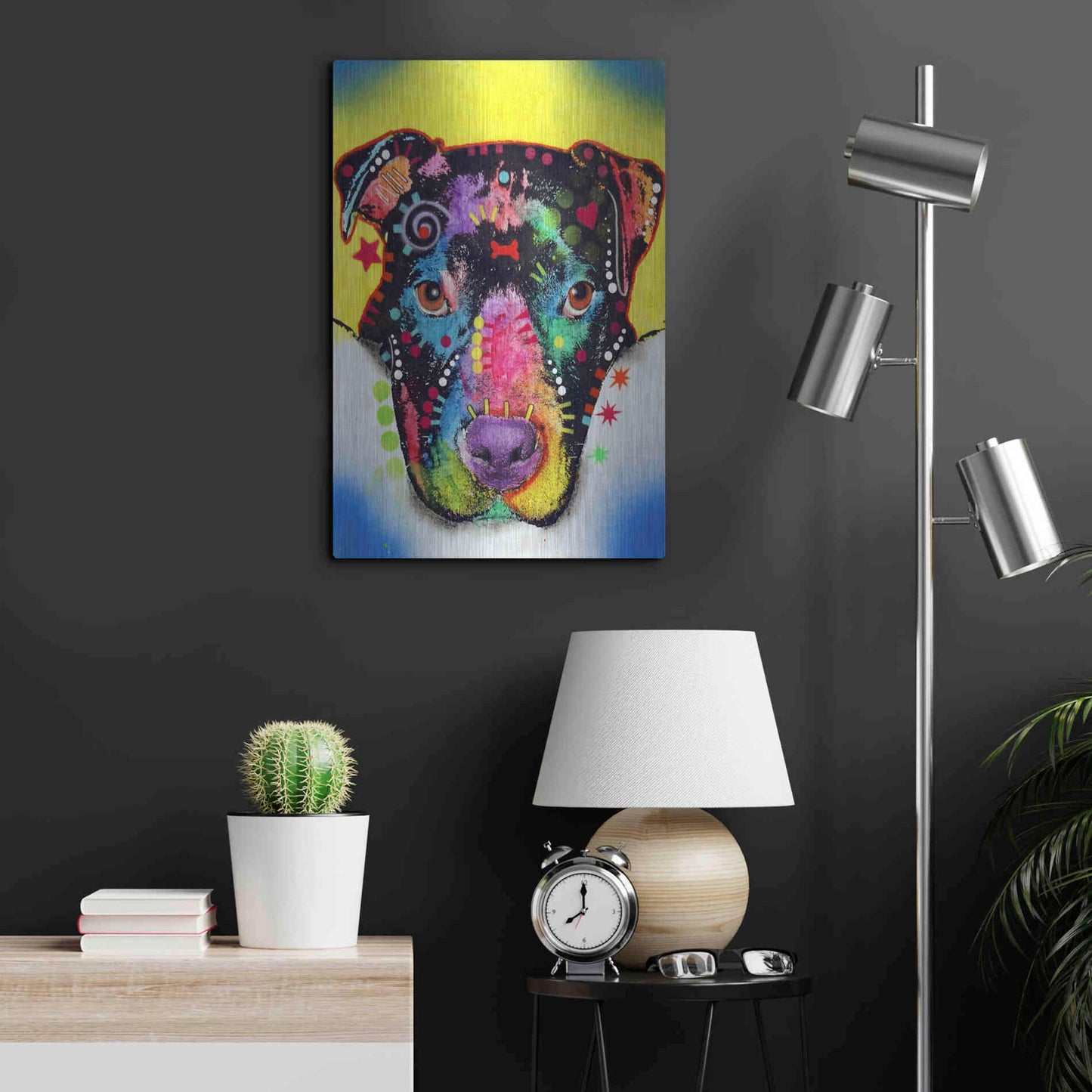 Luxe Metal Art 'Otter Pitbull' by Dean Russo, Metal Wall Art,16x24