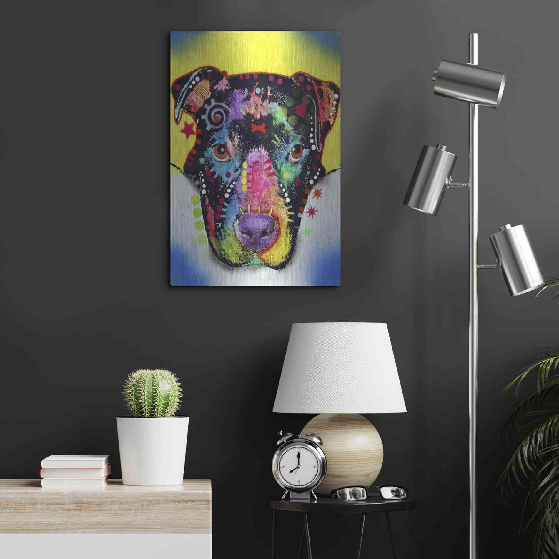 Luxe Metal Art 'Otter Pitbull' by Dean Russo, Metal Wall Art,16x24