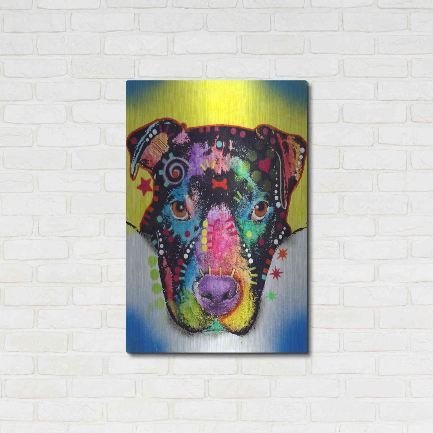 Luxe Metal Art 'Otter Pitbull' by Dean Russo, Metal Wall Art,24x36