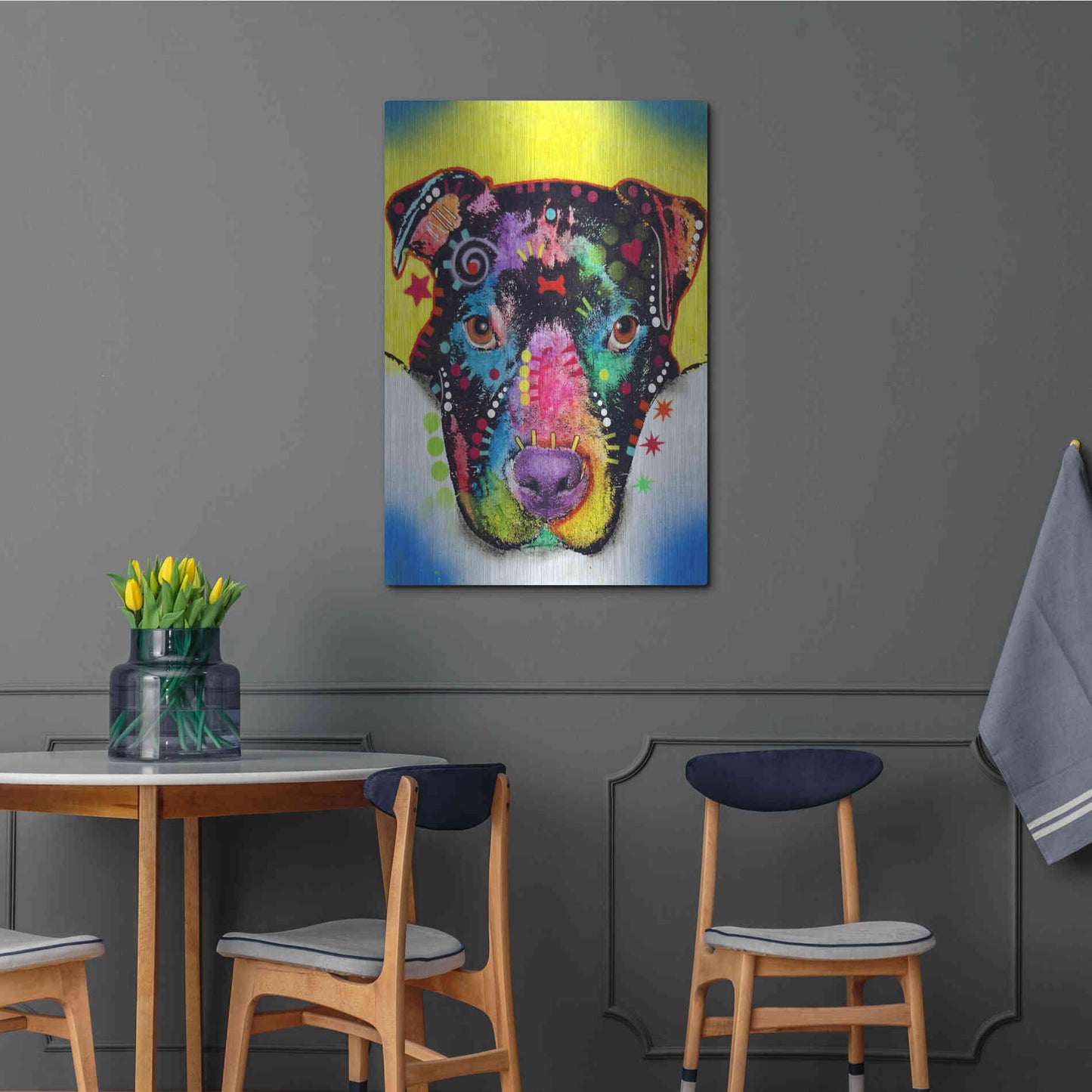 Luxe Metal Art 'Otter Pitbull' by Dean Russo, Metal Wall Art,24x36