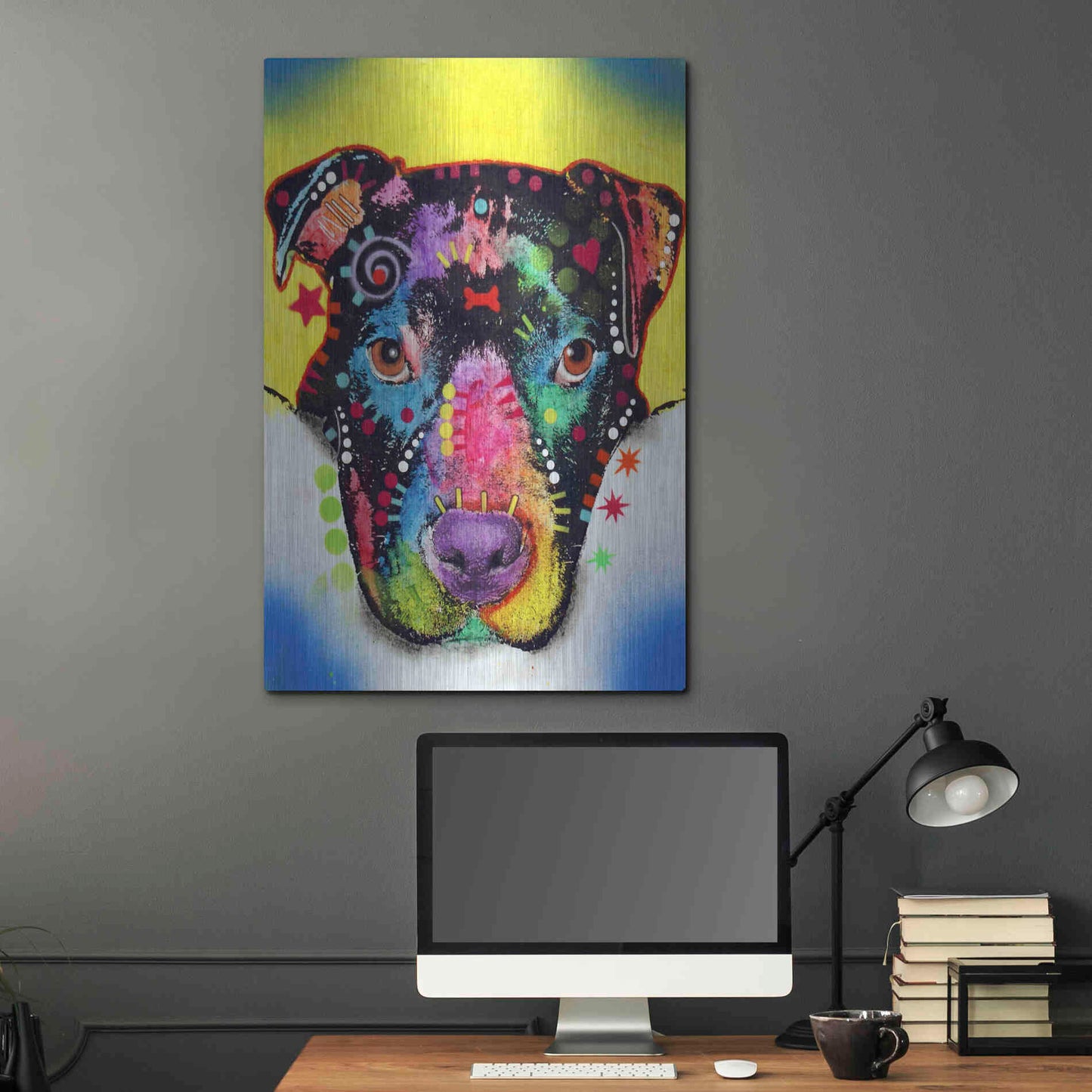 Luxe Metal Art 'Otter Pitbull' by Dean Russo, Metal Wall Art,24x36