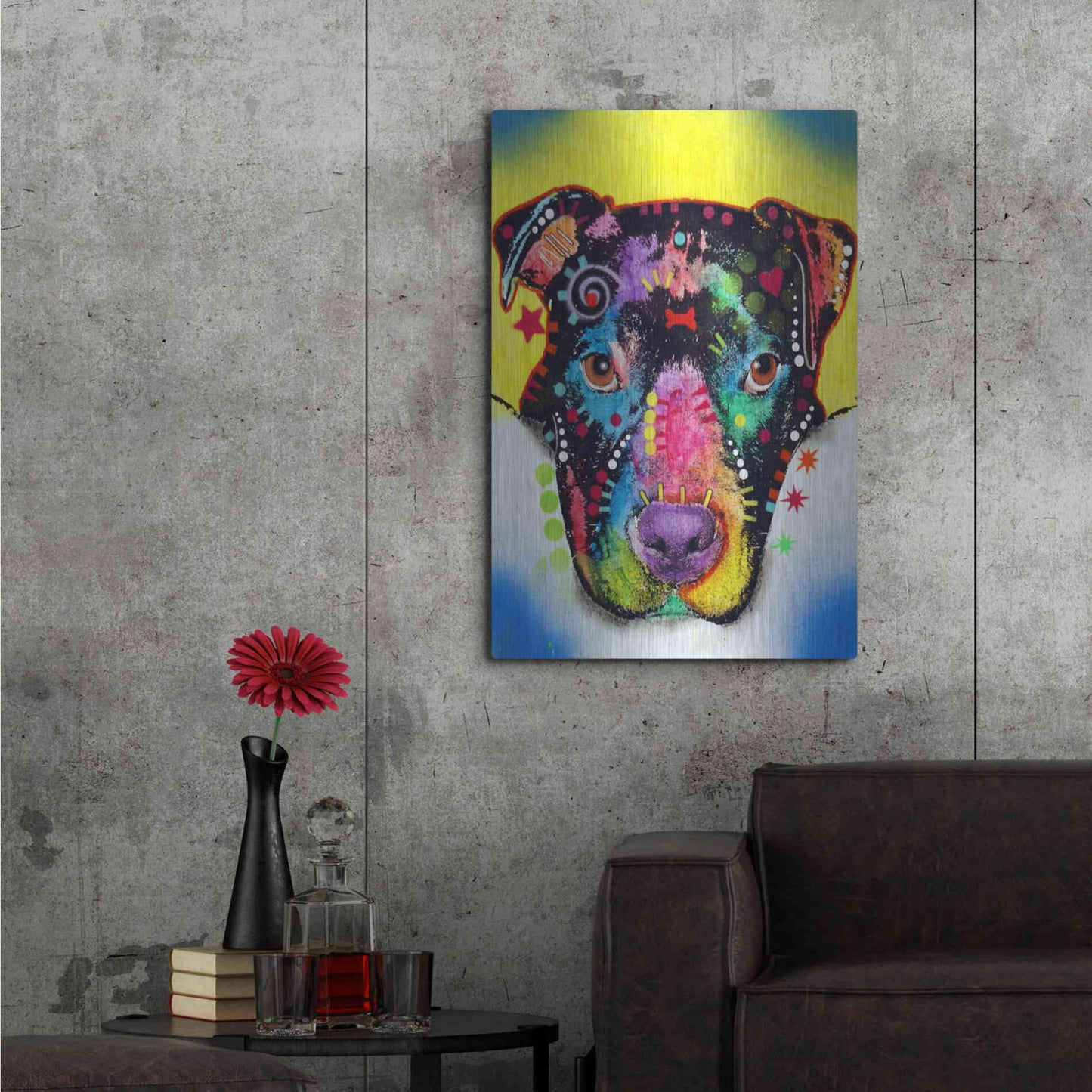 Luxe Metal Art 'Otter Pitbull' by Dean Russo, Metal Wall Art,24x36