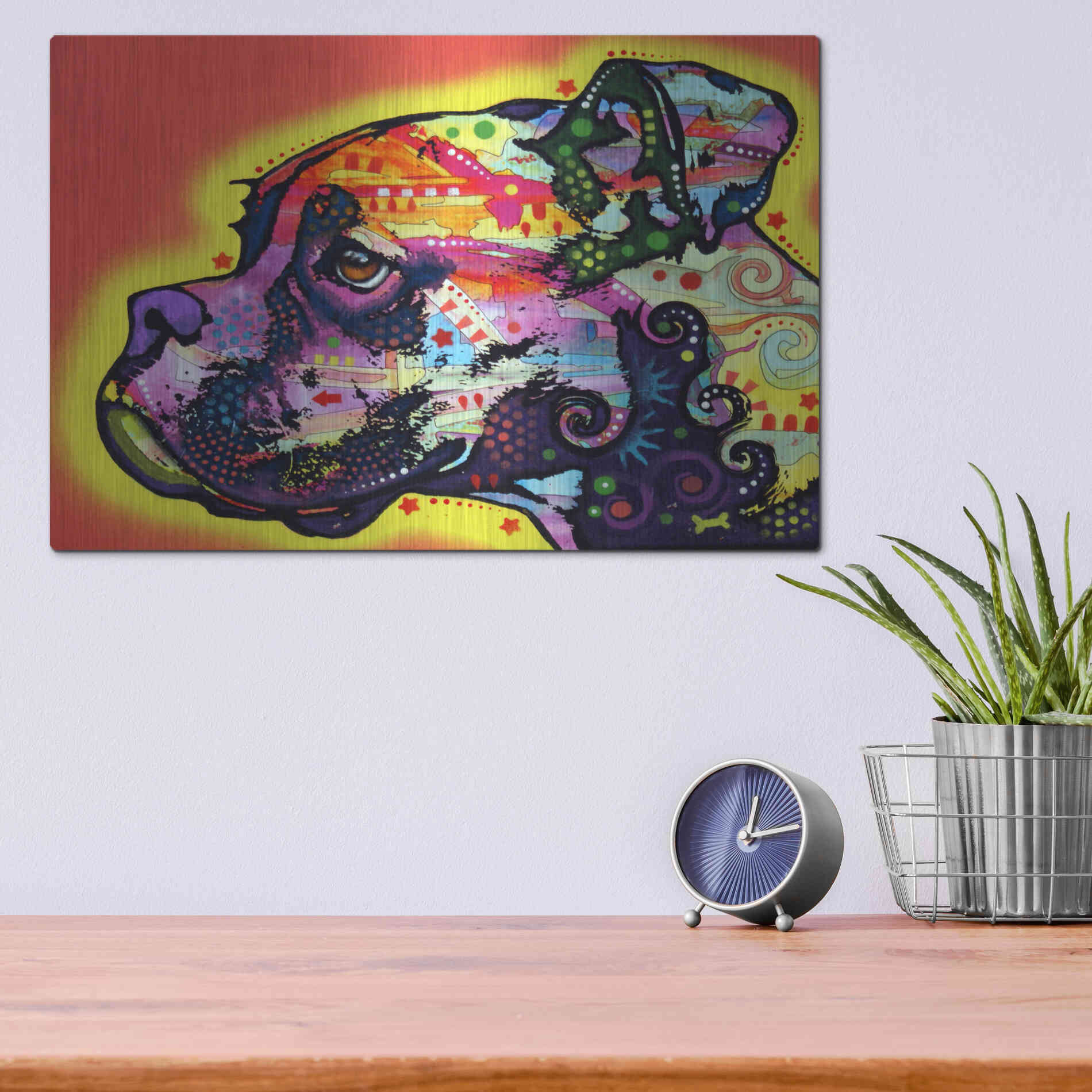 Luxe Metal Art 'Profile Boxer' by Dean Russo, Metal Wall Art,16x12