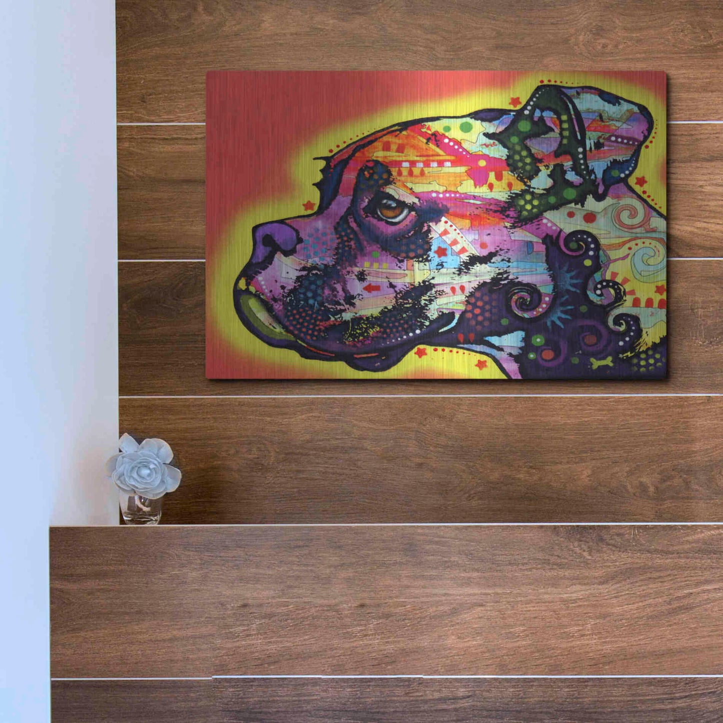 Luxe Metal Art 'Profile Boxer' by Dean Russo, Metal Wall Art,16x12