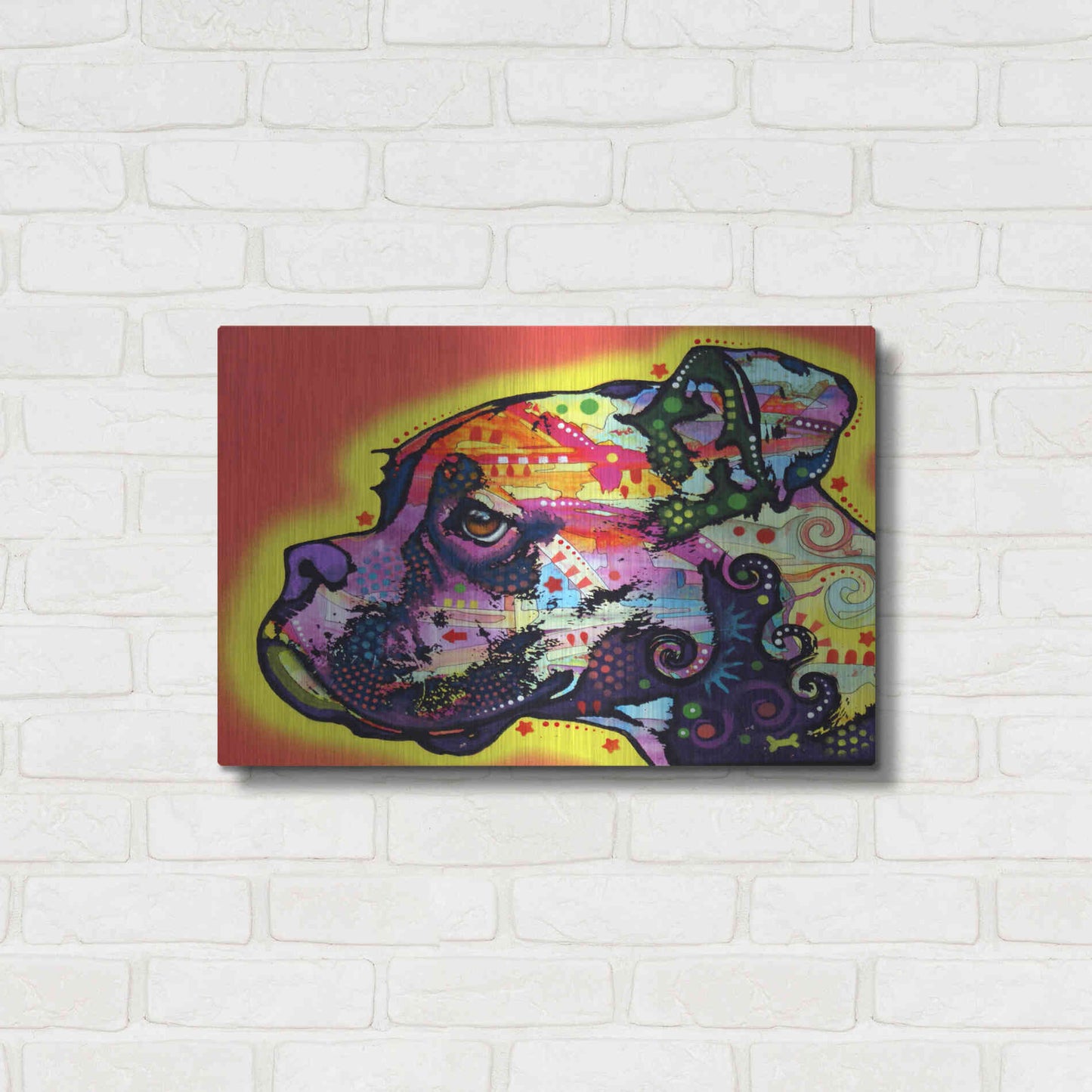 Luxe Metal Art 'Profile Boxer' by Dean Russo, Metal Wall Art,24x16