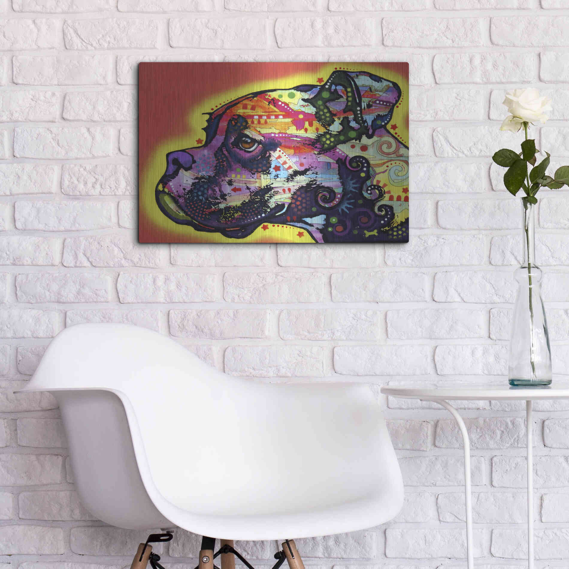 Luxe Metal Art 'Profile Boxer' by Dean Russo, Metal Wall Art,24x16