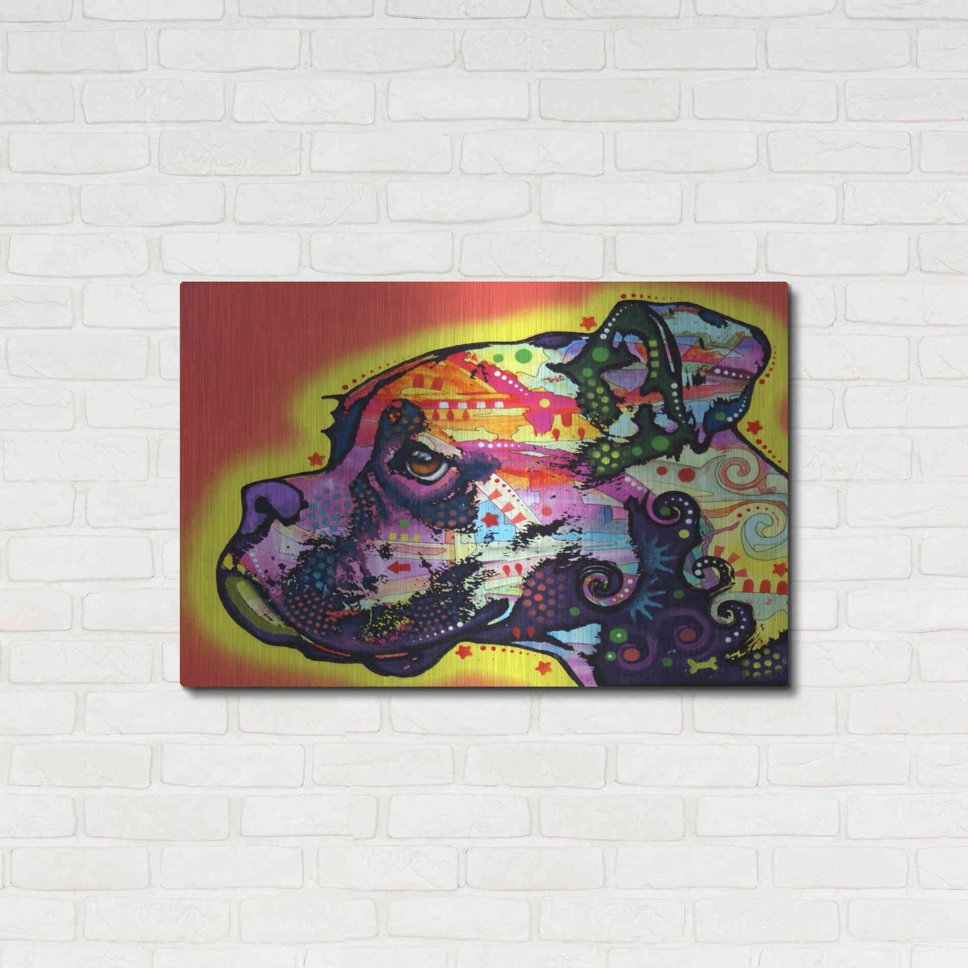 Luxe Metal Art 'Profile Boxer' by Dean Russo, Metal Wall Art,36x24