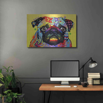 Luxe Metal Art 'Pug 1' by Dean Russo, Metal Wall Art,36x24