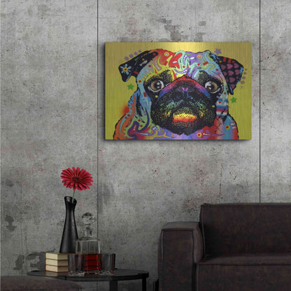 Luxe Metal Art 'Pug 1' by Dean Russo, Metal Wall Art,36x24