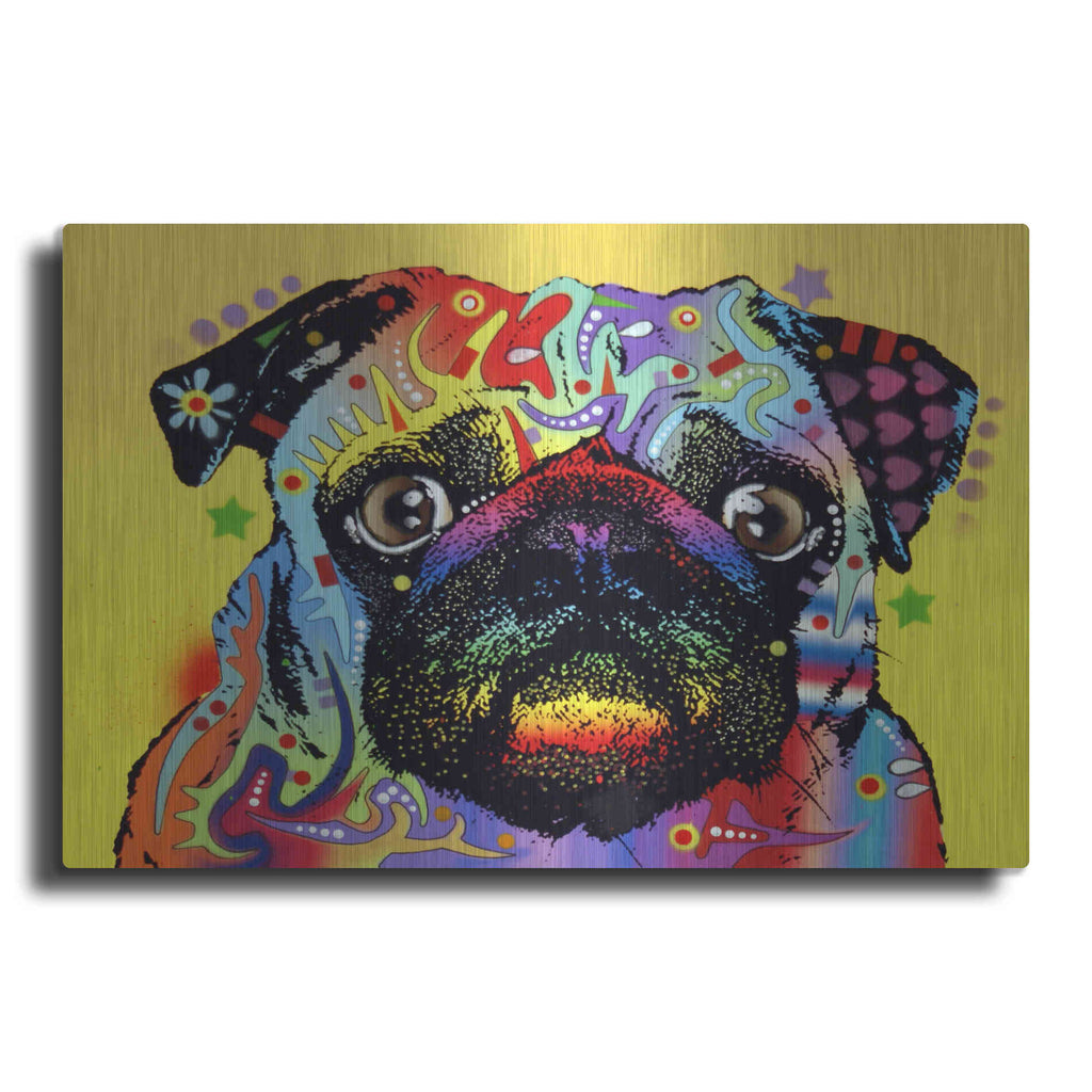 Luxe Metal Art 'Pug 1' by Dean Russo, Metal Wall Art