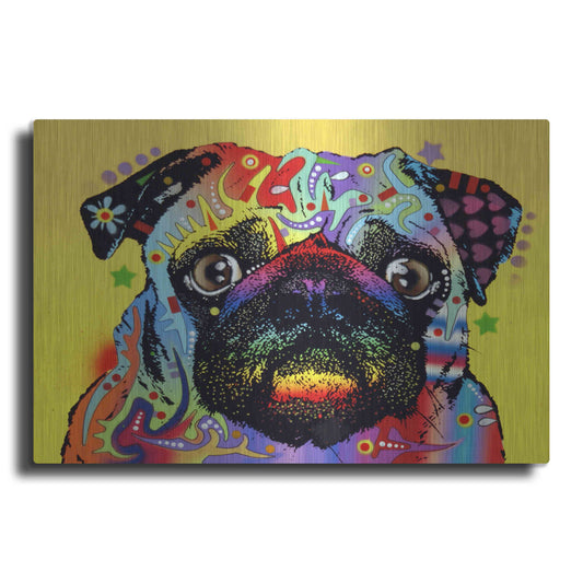 Luxe Metal Art 'Pug 1' by Dean Russo, Metal Wall Art