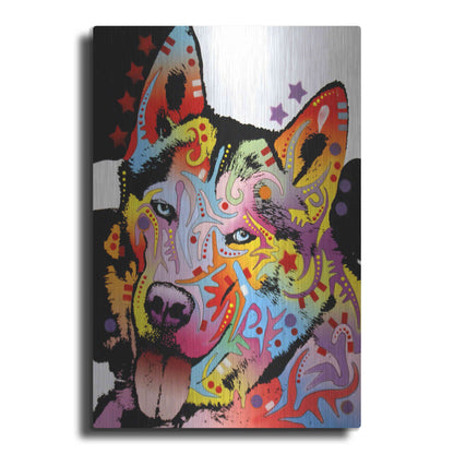 Luxe Metal Art 'Siberian Husky 1' by Dean Russo, Metal Wall Art