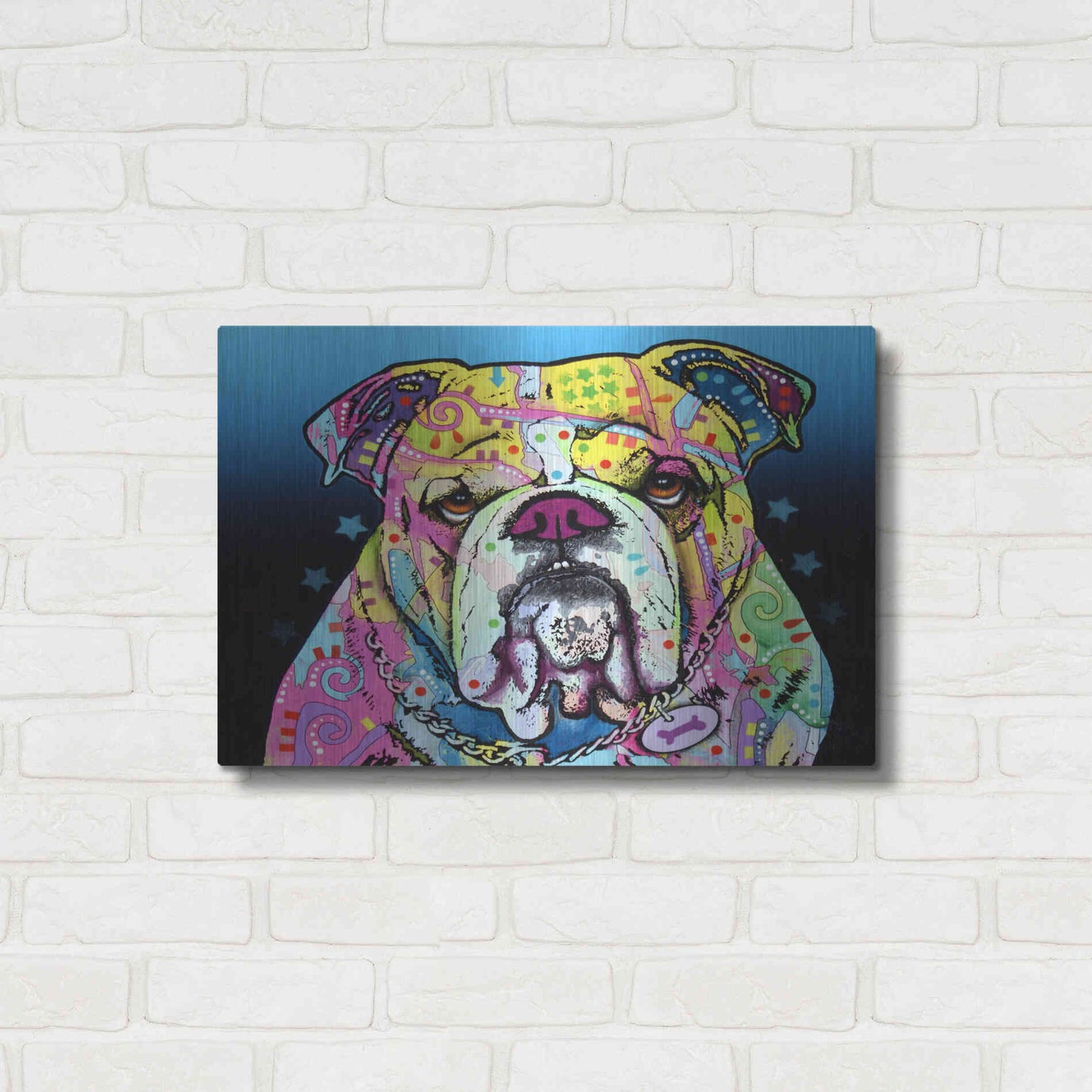Luxe Metal Art 'The Bulldog' by Dean Russo, Metal Wall Art,24x16