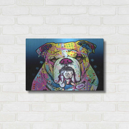 Luxe Metal Art 'The Bulldog' by Dean Russo, Metal Wall Art,24x16