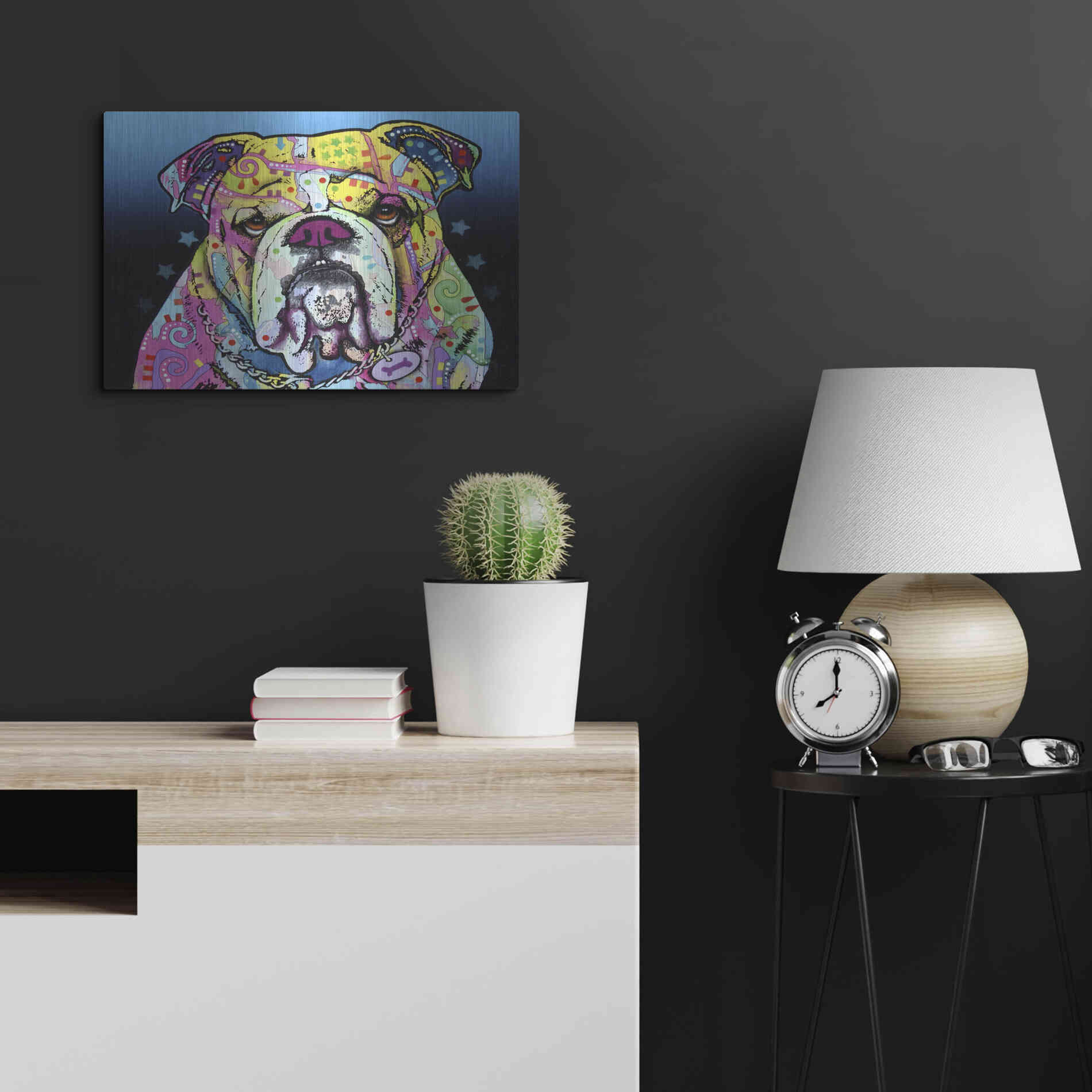 Luxe Metal Art 'The Bulldog' by Dean Russo, Metal Wall Art,24x16
