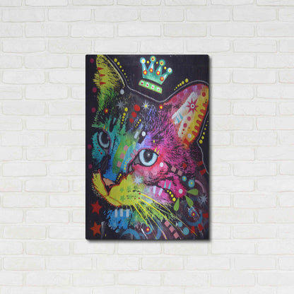 Luxe Metal Art 'Thinking Cat Crowned' by Dean Russo, Metal Wall Art,24x36