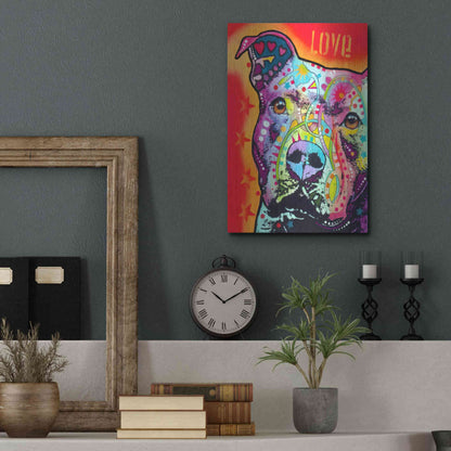 Luxe Metal Art 'Thoughtful Pitbull' by Dean Russo, Metal Wall Art,12x16