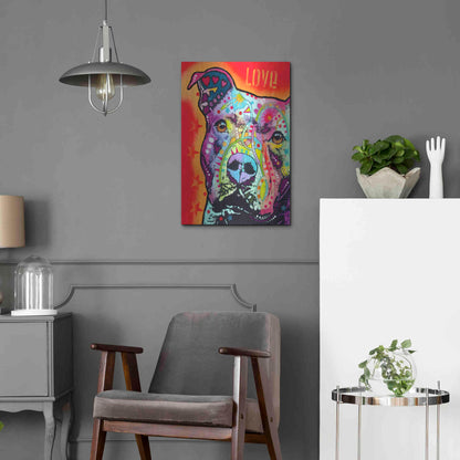 Luxe Metal Art 'Thoughtful Pitbull' by Dean Russo, Metal Wall Art,16x24