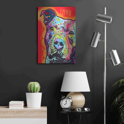 Luxe Metal Art 'Thoughtful Pitbull' by Dean Russo, Metal Wall Art,16x24