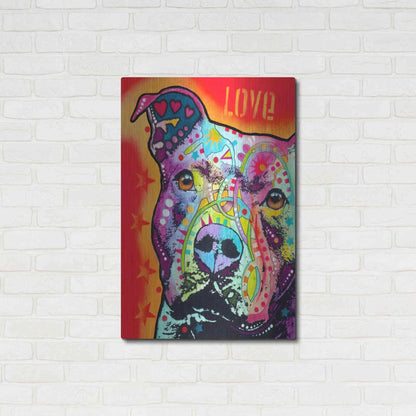 Luxe Metal Art 'Thoughtful Pitbull' by Dean Russo, Metal Wall Art,24x36