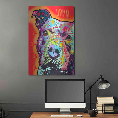 Luxe Metal Art 'Thoughtful Pitbull' by Dean Russo, Metal Wall Art,24x36