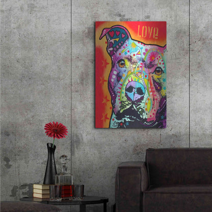Luxe Metal Art 'Thoughtful Pitbull' by Dean Russo, Metal Wall Art,24x36