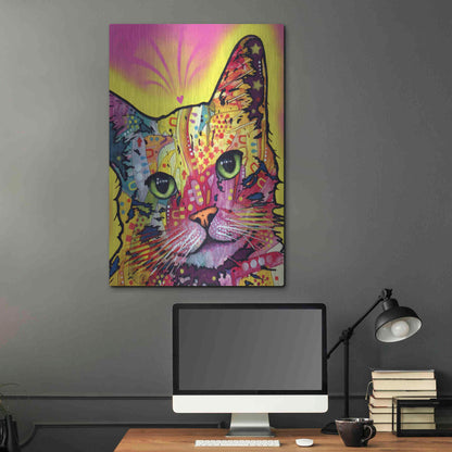 Luxe Metal Art 'Tilt Cat I' by Dean Russo, Metal Wall Art,24x36