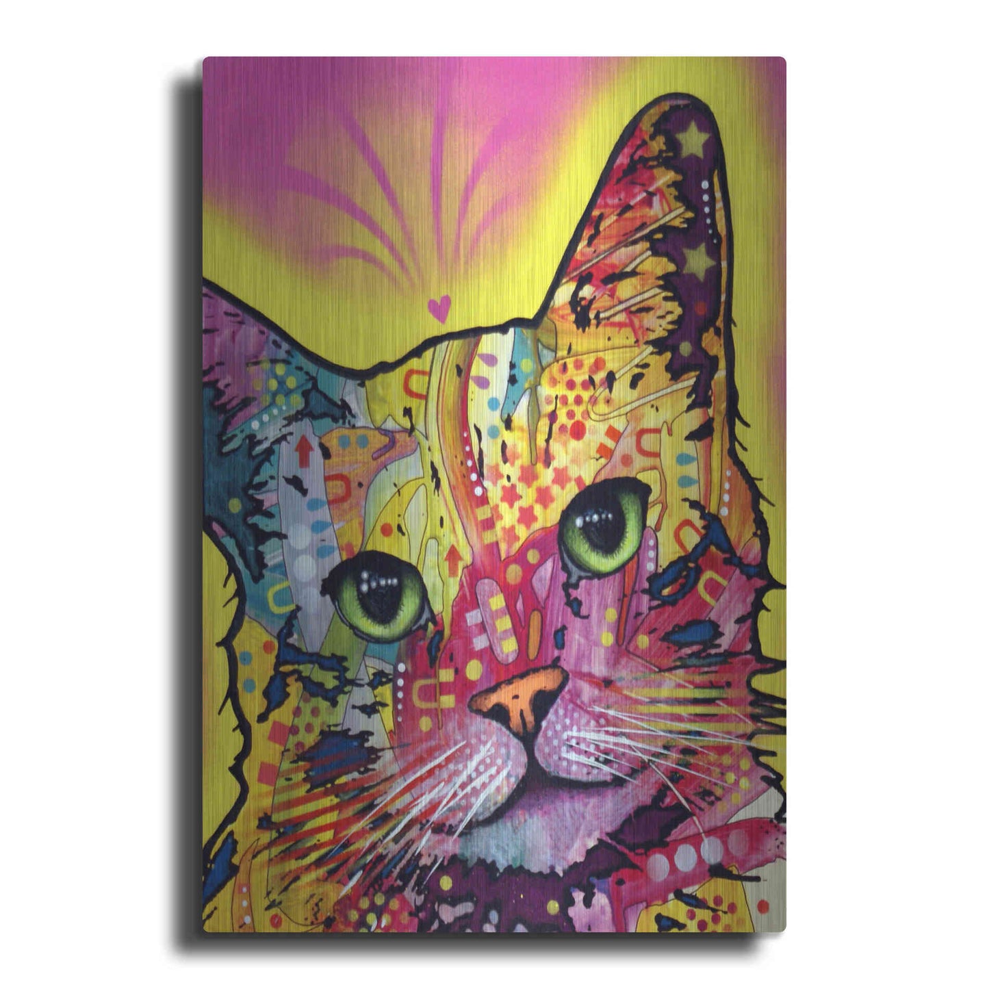 Luxe Metal Art 'Tilt Cat I' by Dean Russo, Metal Wall Art