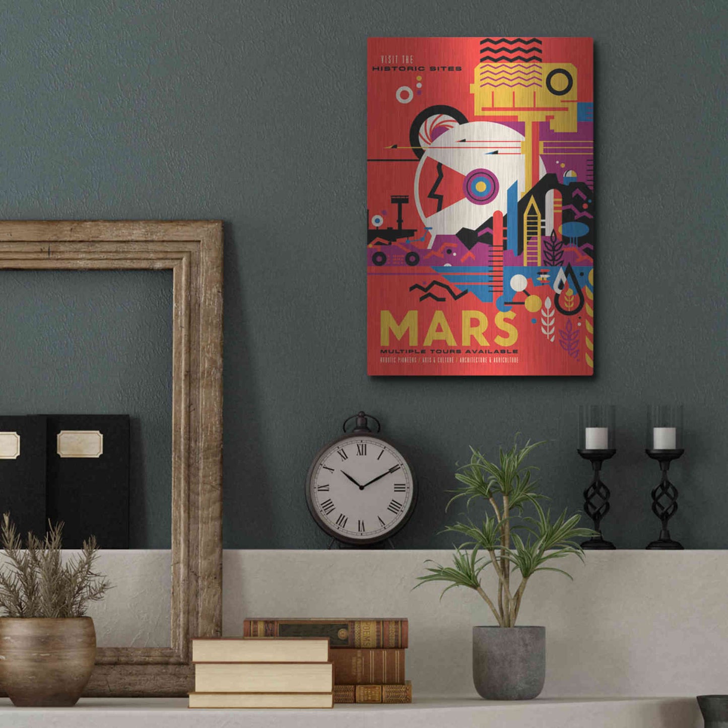 Luxe Metal Art 'Visions of the Future: Mars,' Metal Wall Art,12x16