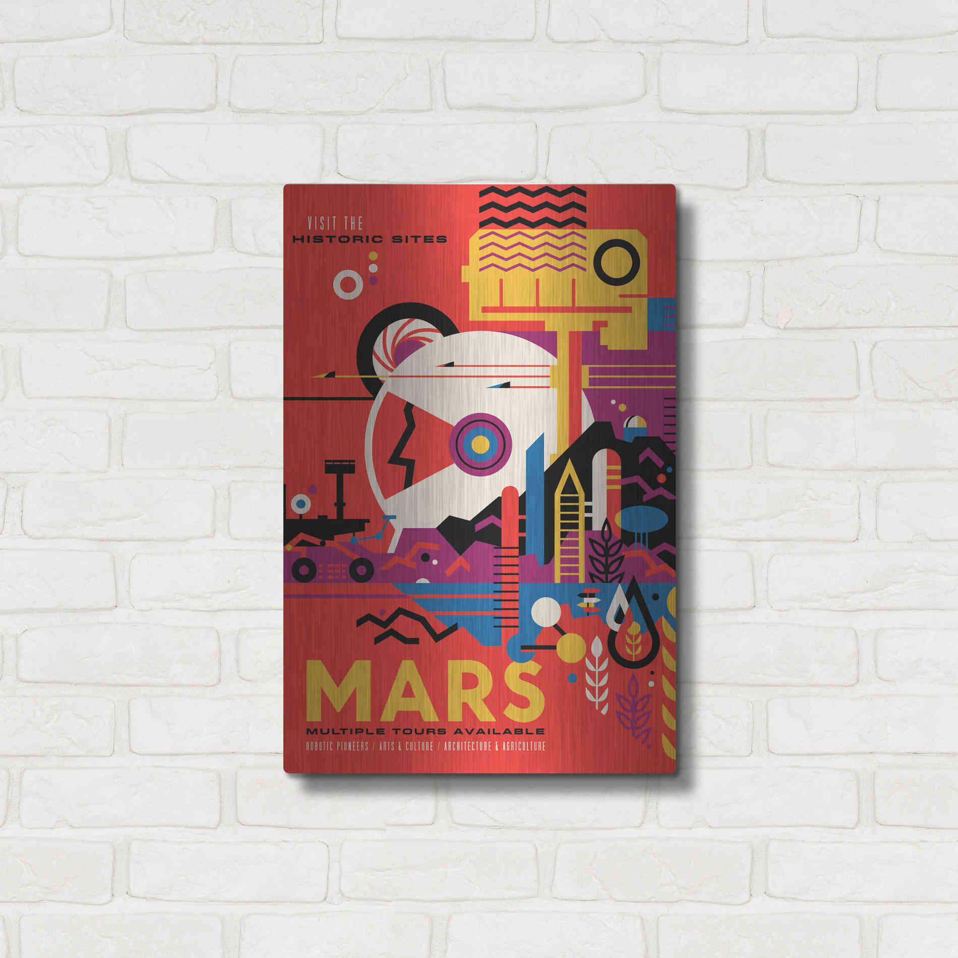 Luxe Metal Art 'Visions of the Future: Mars,' Metal Wall Art,16x24