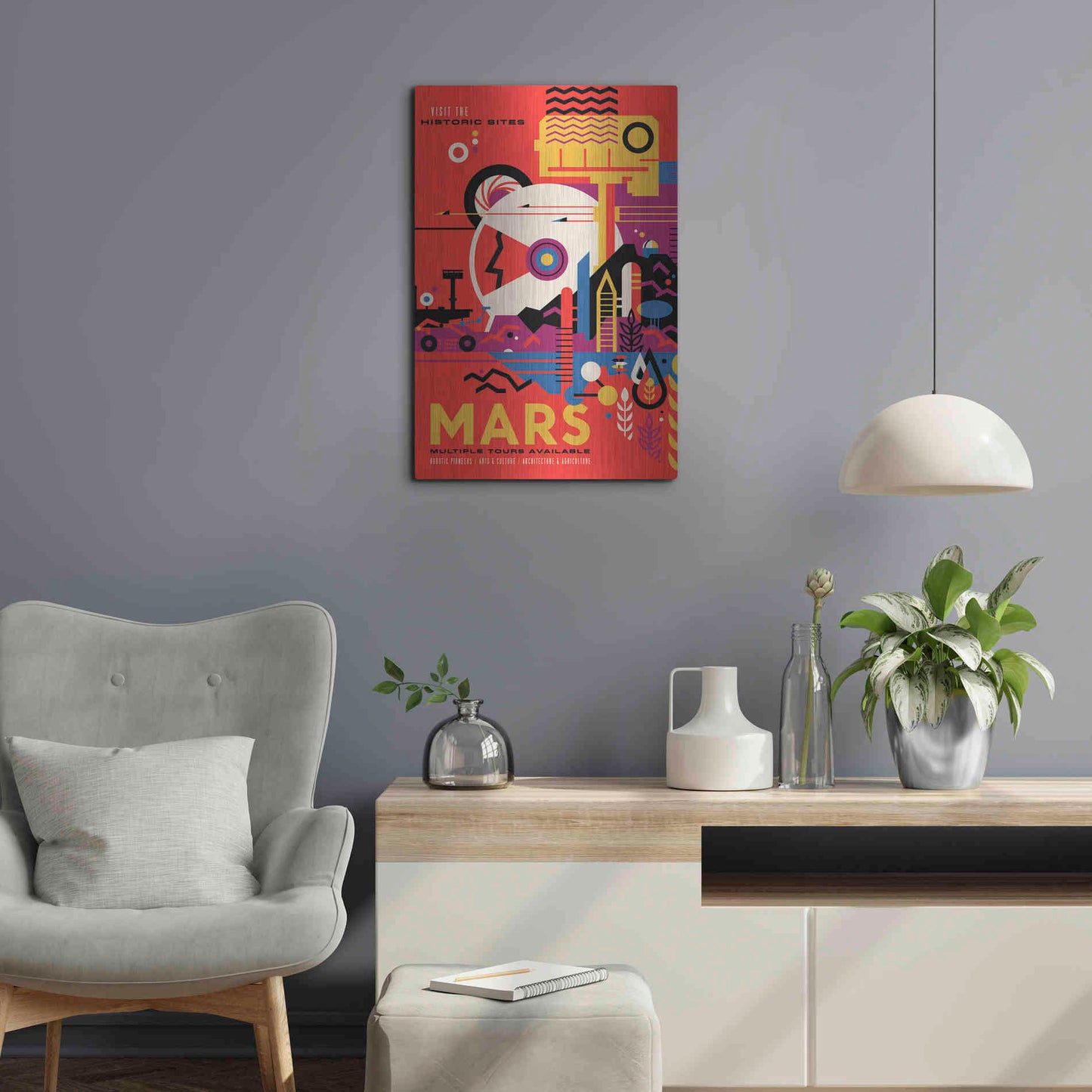 Luxe Metal Art 'Visions of the Future: Mars,' Metal Wall Art,16x24