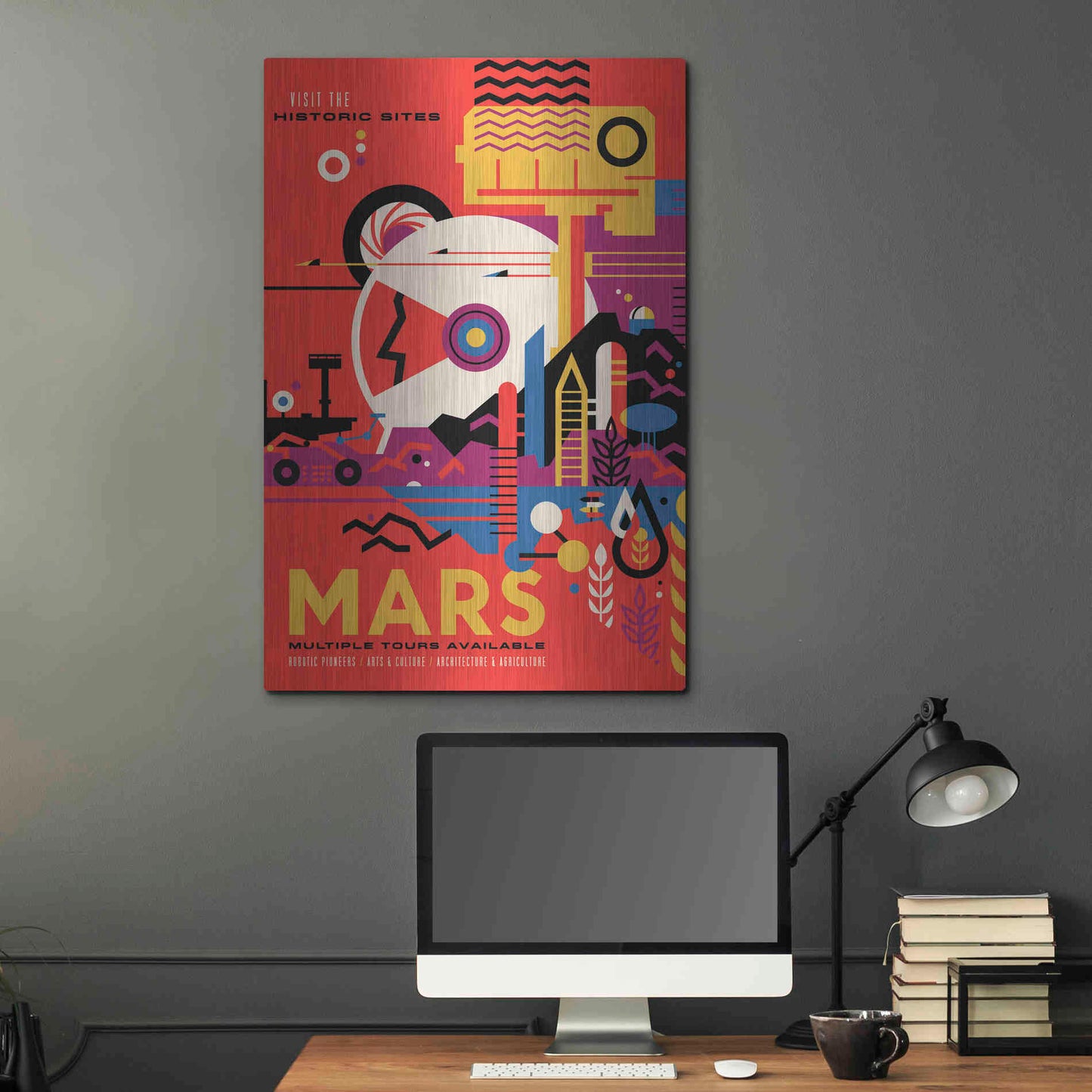 Luxe Metal Art 'Visions of the Future: Mars,' Metal Wall Art,24x36