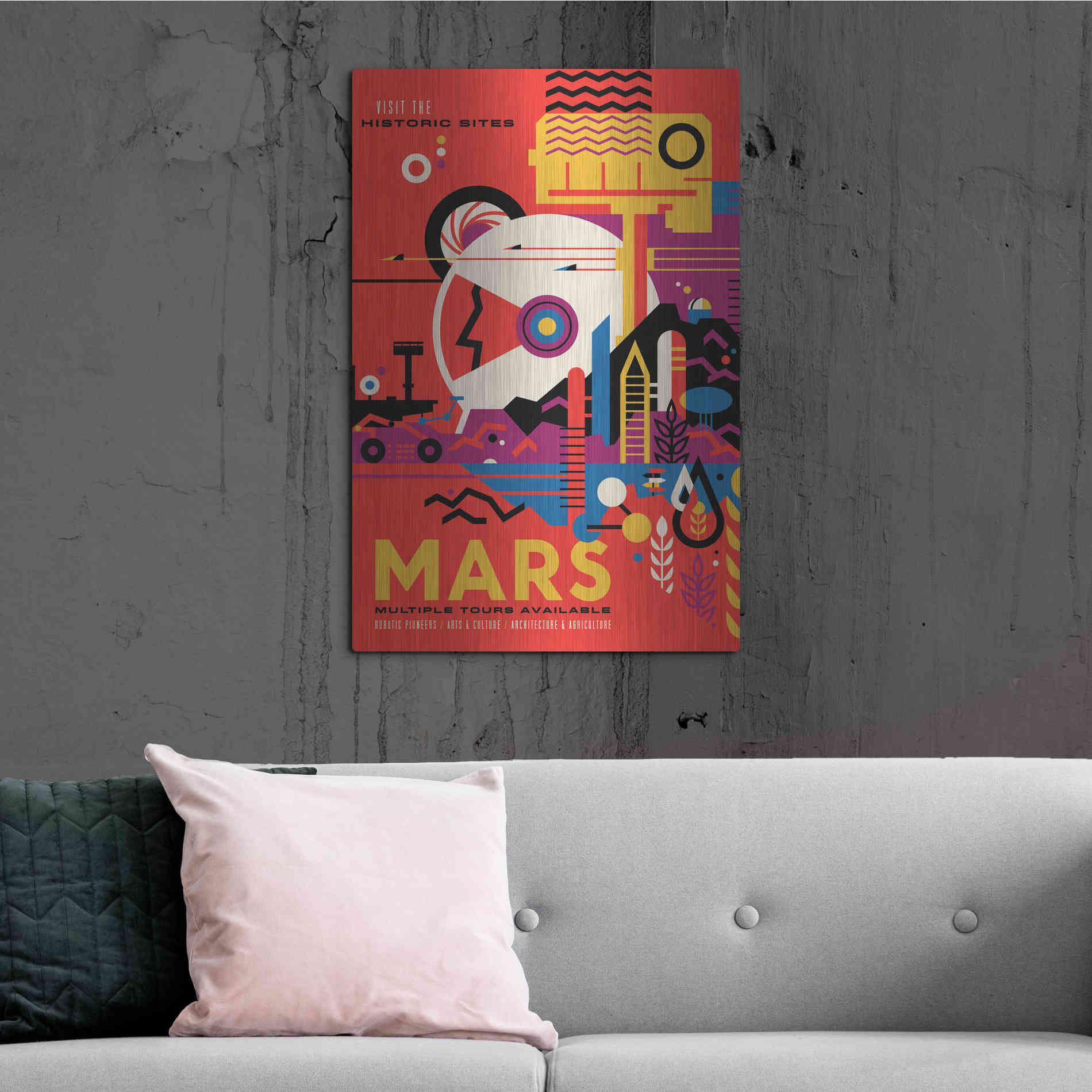 Luxe Metal Art 'Visions of the Future: Mars,' Metal Wall Art,24x36