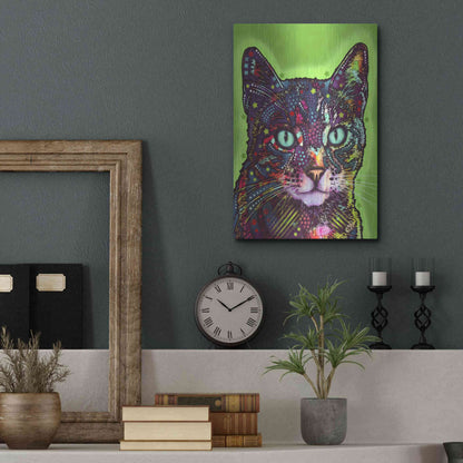 Luxe Metal Art 'Watchful Cat' by Dean Russo, Metal Wall Art,12x16