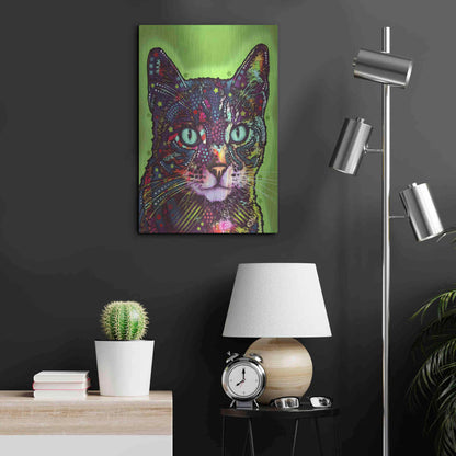 Luxe Metal Art 'Watchful Cat' by Dean Russo, Metal Wall Art,16x24