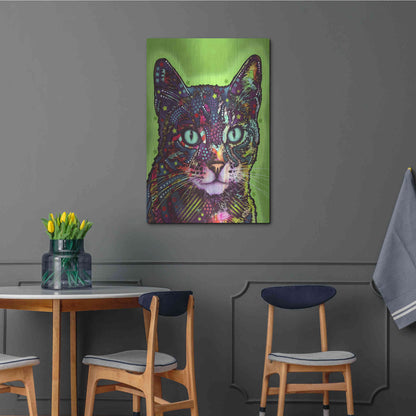 Luxe Metal Art 'Watchful Cat' by Dean Russo, Metal Wall Art,24x36