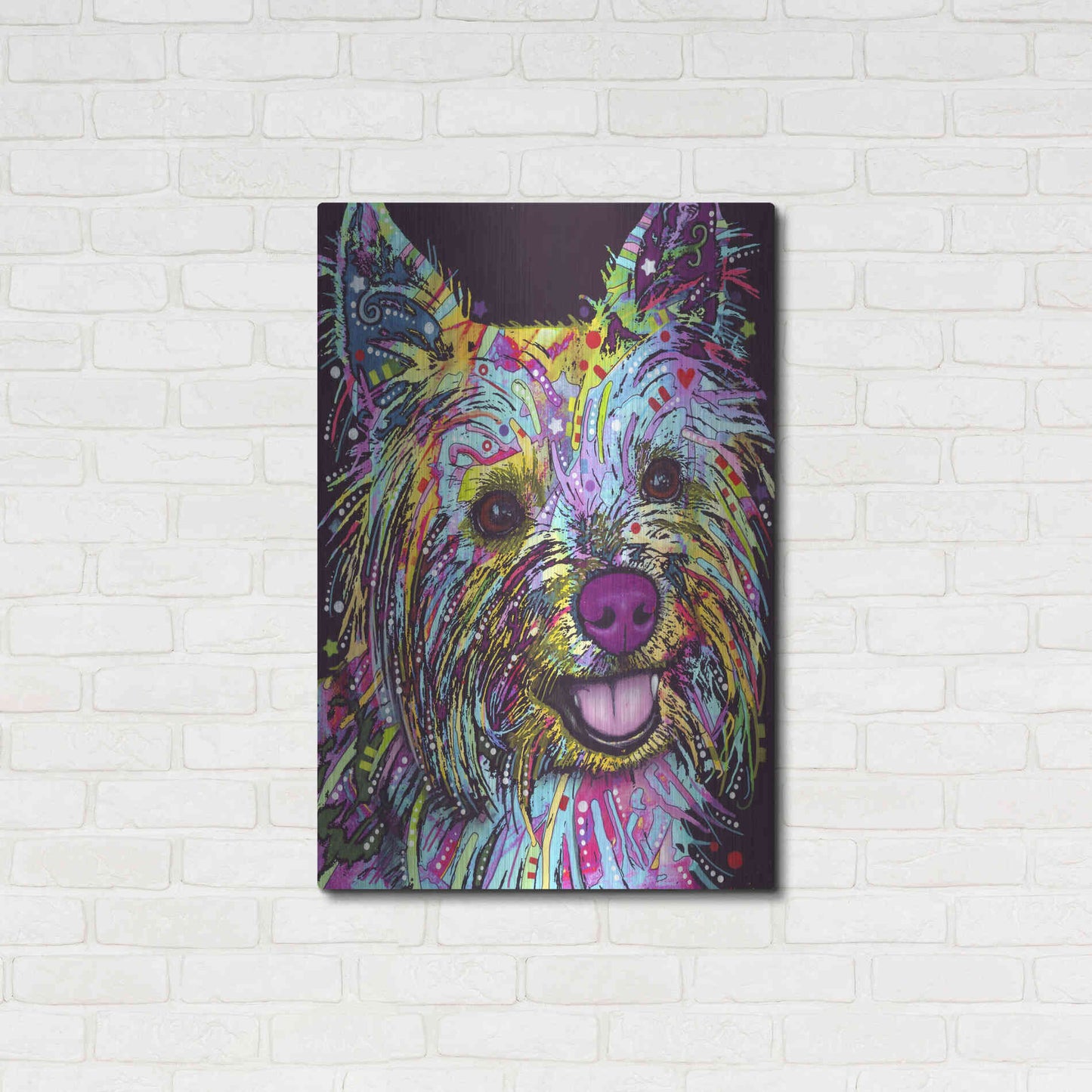 Luxe Metal Art 'Yorkie 1' by Dean Russo, Metal Wall Art,24x36