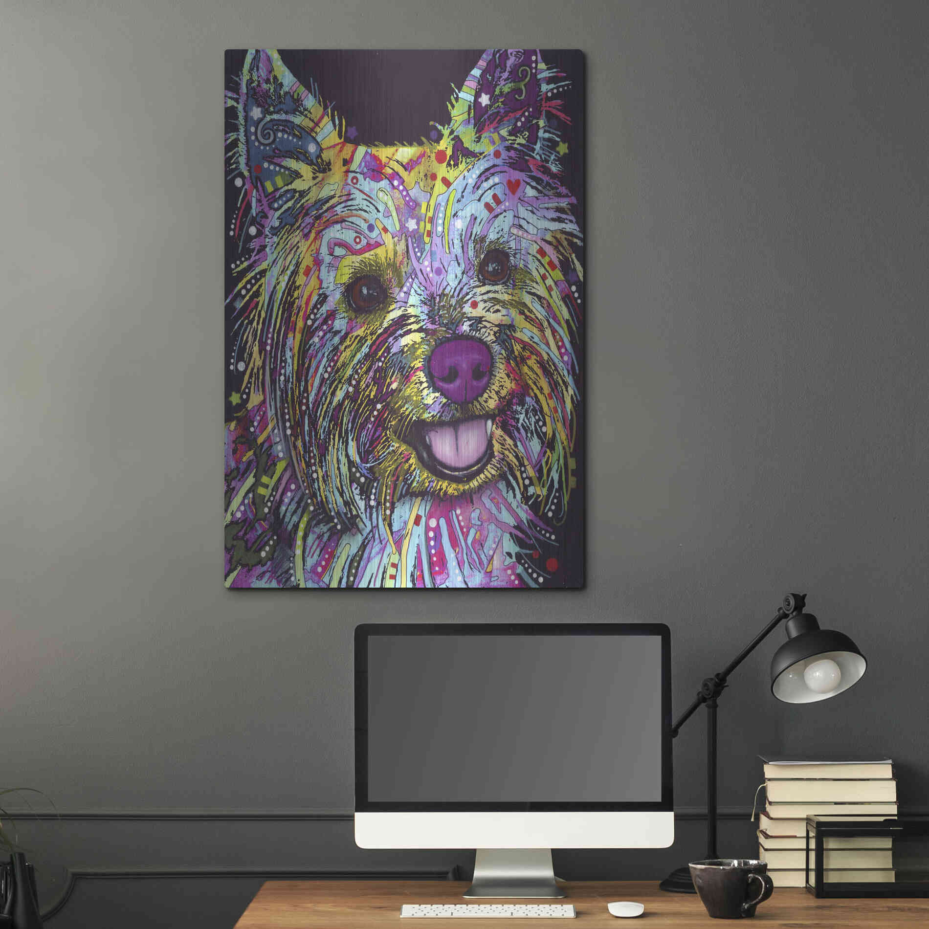 Luxe Metal Art 'Yorkie 1' by Dean Russo, Metal Wall Art,24x36