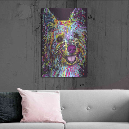 Luxe Metal Art 'Yorkie 1' by Dean Russo, Metal Wall Art,24x36