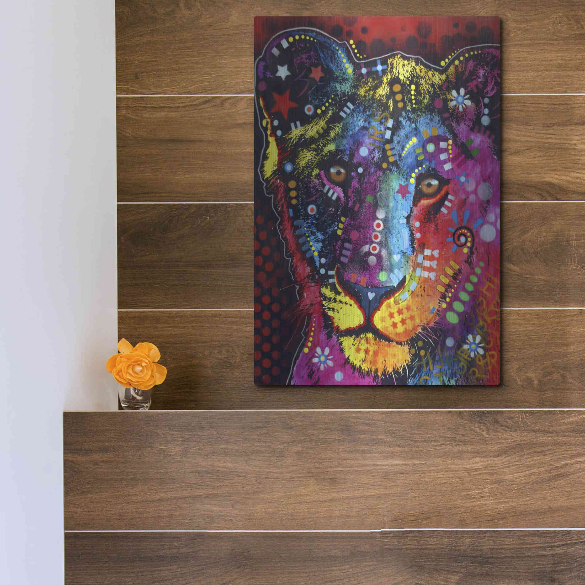 Luxe Metal Art 'Young Lion' by Dean Russo, Metal Wall Art,12x16